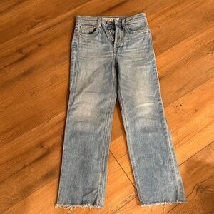 FRANK & EILEEN Monaghan Jeans Blue Denim High Rise Cropped Frayed 26